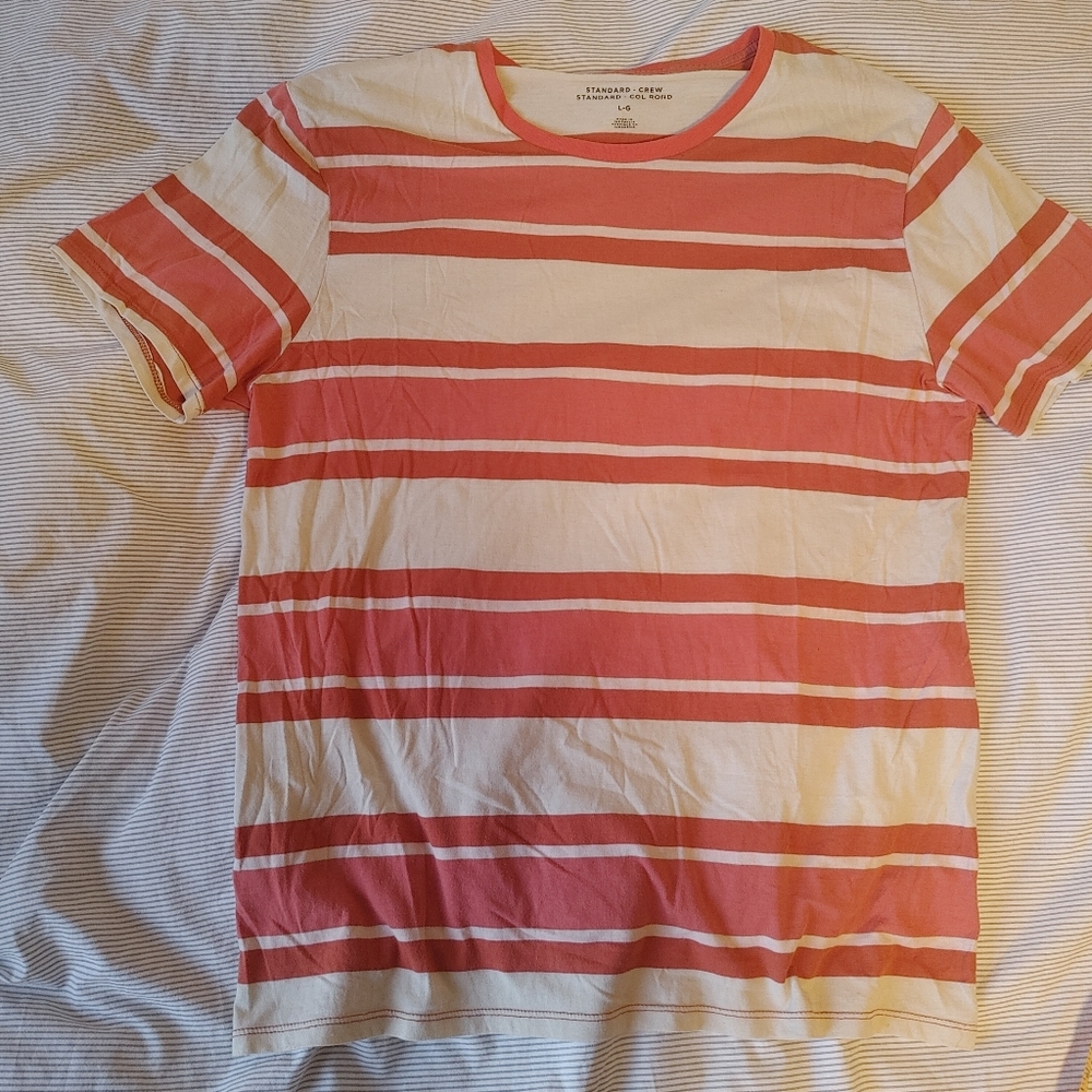 Vintage Wash Orange/Cream Striped Shirt